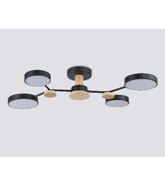 Светильник Ambrella light FL4860/4 BK/WD черный/дерево 60W 3000-6000K 700*400*120 (без ПДУ)