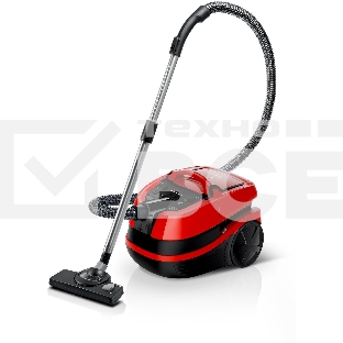 Пылесос Bosch BWD421PET красный, 2100 Вт, уборка влажная/сухая, пылесборник контейнер 5 л