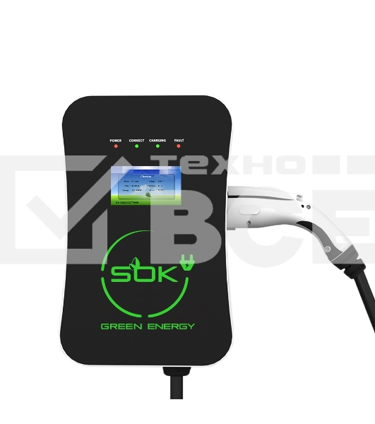 Зарядная станция S'OK Green Energy M3W Series Wallbox EV Charger SM3W31116542-5, 3-phase, 11kw (16a/ 380v), ocpp 1.6j, уровень защиты ip54, кабель 5м
