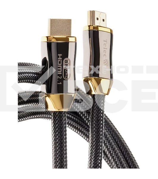 Кабель HDMI 19M/M,ver. 2.1, 8K@60 Hz 3m метал разъемы, нейлоновая оплетка Telecom <TCG300-3M>