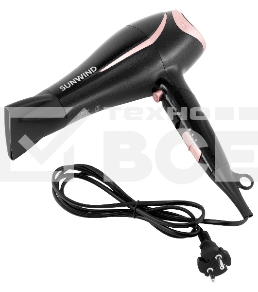 Фен SunWind SUHD 550 2200Вт черный/розовое золото