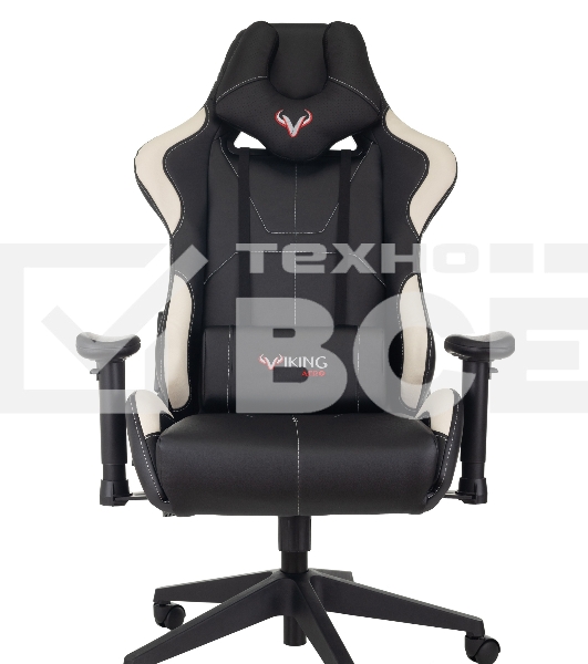 Кресло игровое Бюрократ VIKING 5 AERO WHITE черный/белый искусственная кожа
