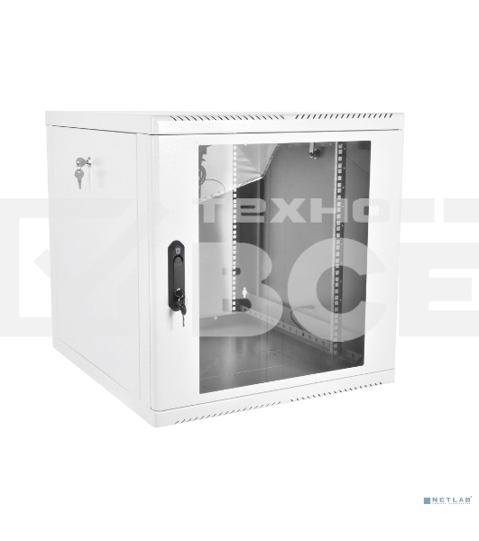 Шкаф настенный ЦМО ШРН-М-9.650 9U 600x650мм пер.дв.стекл съемные бок.пан. 50кг серый