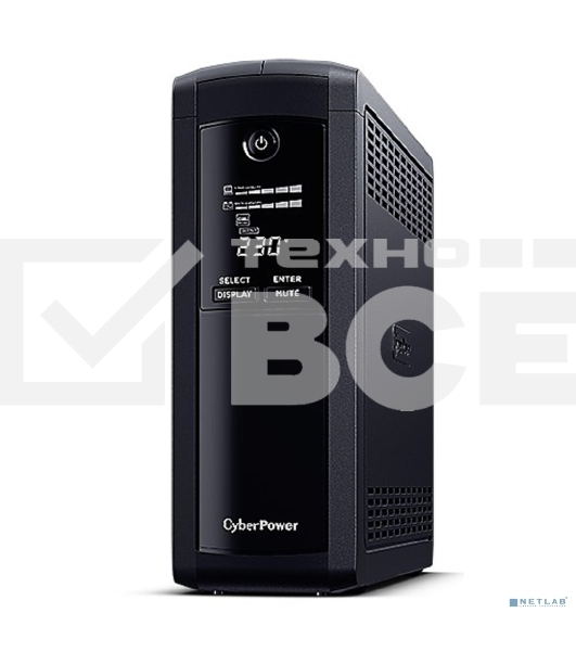 Источник бесперебойного питания UPS CyberPower VP1200ELCD Line-Interactive 1200VA/720W USB/RS-232/RJ11/45  (4 + 1 EURO)