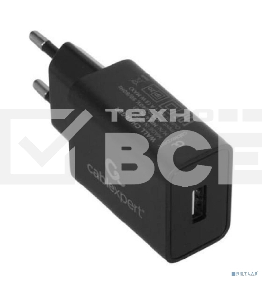 Адаптер питания Cablexpert MP3A-PC-21 100/220V - 5V USB 1 порт, 1A, черный