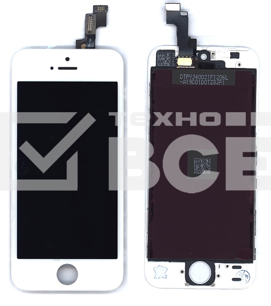 Дисплей (модуль) для Apple iPhone 5S, iPhone SE в сборе с тачскрином (Tianma), белый