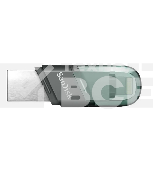Флеш диск Sandisk 64Gb iXpand Flip SDIX90N-064G-GN6NN USB3.1 зеленый/серебристый