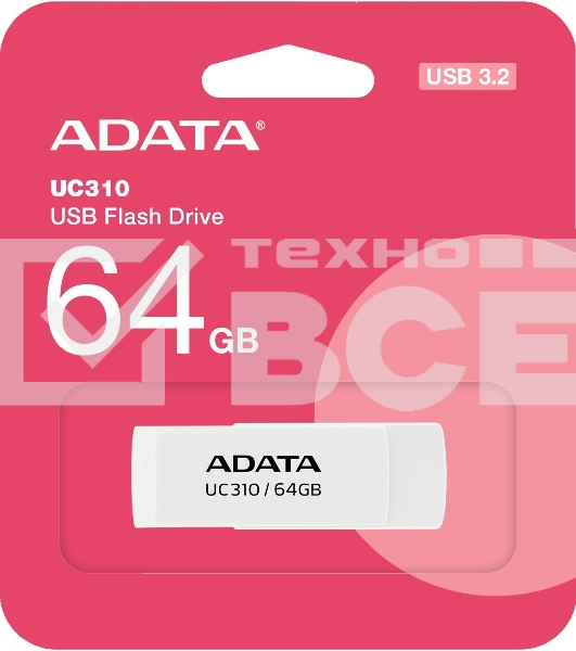 Флеш диск ADATA USB3 64GB WHITE UC310-64G-RWH