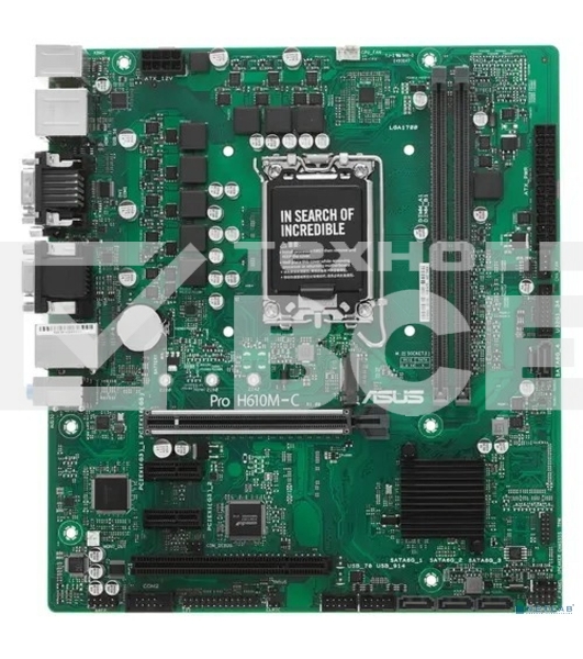 Материнская плата ASUS Pro H610M-C-CSM, LGA 1700, Intel H610, 2xDDR5, 4xSATA, 1xM.2, 1xPCIe 5.0 x16, 2xPCIe x1, 1xPCI, 1xHDMI, 1xDP, 1xDVI-D, 1xVGA, 1x 1Gb LAN, 2xUSB-A 3.2 Gen 2, 2xUSB-A 2.0, 3x3.5 мм, 7.1, mATX