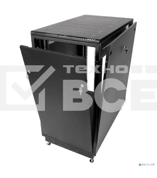 Шкаф телекоммуникационный ЦМО напольный 24U (600 x 800) дверь стекло, черный, ШТК-М-24.6.8-1ААА-9005