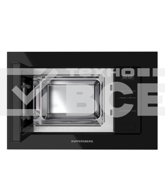 Микроволновая печь встраиваемая Kuppersberg, High-Tech, 20 л, гриль, 5 уровней мощности, 8 автоматических программ, многофункциональный таймер, размораживание, сенсорное управление, блокировка от детей, поворотный стол, черный