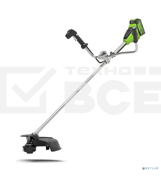 Триммер аккумуляторный GreenWorks GD40BCB, 40V, 40,6 см, бесщеточный, с АКБ 4АЧ и ЗУ (2105707UB) 40 вольт (модель GD40BCB) - отличная замена электро или бензиновому триммеру, он с легкостью справиться с высокой травой, а благодаря пильному диску (в компле