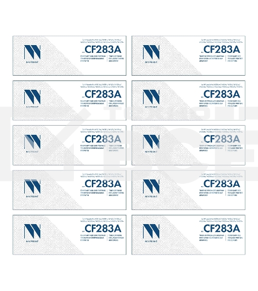 Картридж NVP совместимый NV-CF283A-SET10 для HP LaserJet Pro M201dw/ M201n/ M125r/ M125ra/ M225dn/ M225dw/ M225rdn/ M125rnw/ M127fn/ M127fw (1500k) (10 шт)