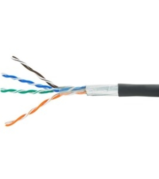 Кабель Cablexpert FPC-5051E-4-CU-OUT, FTP outdoor 4x2x0.51, медный, FLUKE TEST, кат.5e, однож., 305м, катушка, черный