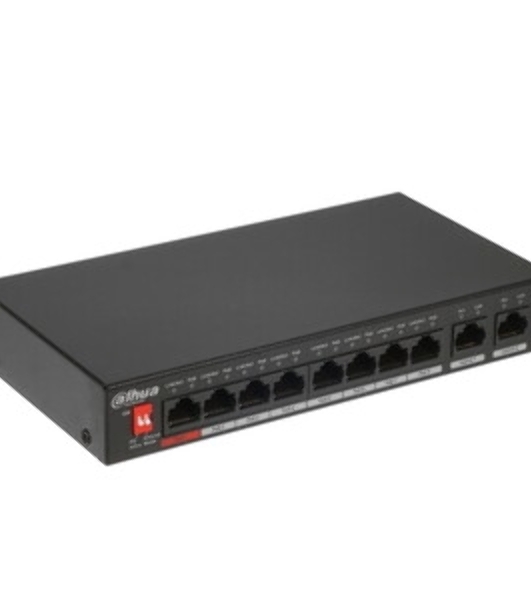 Коммутатор Dahua DH-SG4010P-2F, 8×1 Гбит/с + 2×1 Гбит/с SFP, управляемый