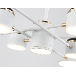 Люстра светодиодная на штанге Ambrella light FL51627/9+4 WH/FGD белый/золото 132W 3000-6000K D850*370 (без ПДУ), фото6