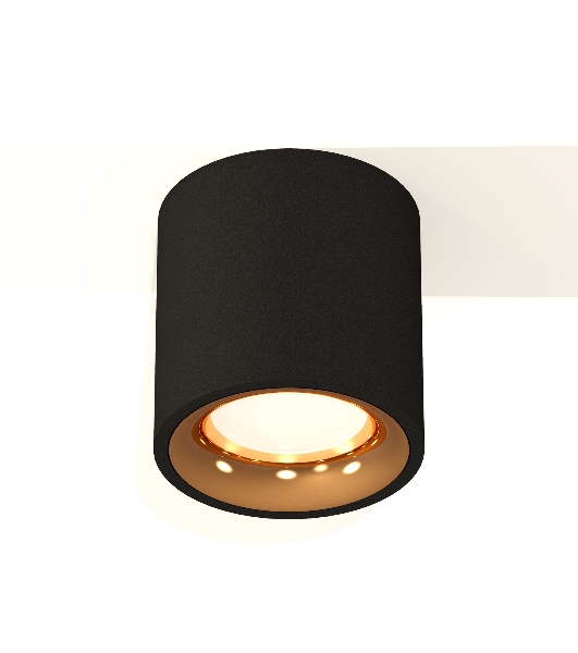 Светильник Ambrella Light XS7532024 SBK/PYG черный песок/золото желтое полированное MR16 GU5.3 (C7532, N7014)