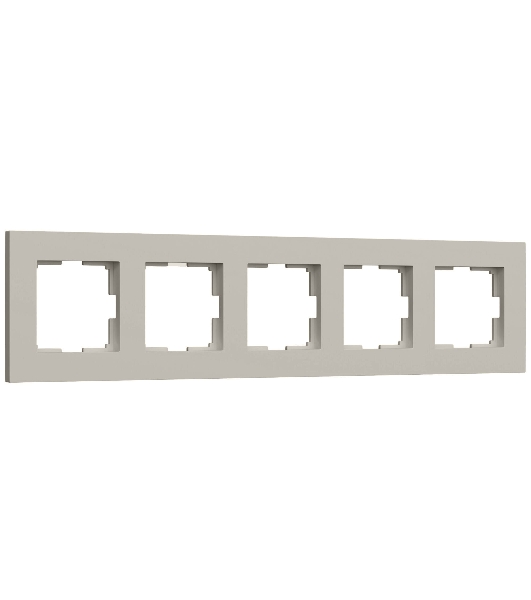 Рамка на 5 постов Slab (дымчатый софт) W0052917