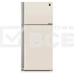 Холодильник Sharp SJ-XE55PMBE бежевый двухкамерный 388/148 л морозилка сверху, фото 1