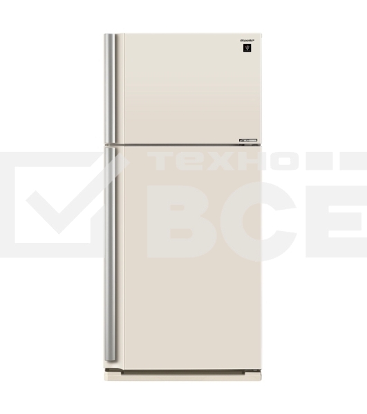 Холодильник Sharp SJ-XE55PMBE бежевый двухкамерный 388/148 л морозилка сверху