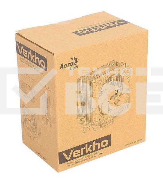 Кулер для процессора AeroCool / Formula Verkho 2 Plus серебристый, 120 мм, алюминий/медь, 2000 об/мин, 26.7 дБ, 4 pin, 115 Вт, 140 мм