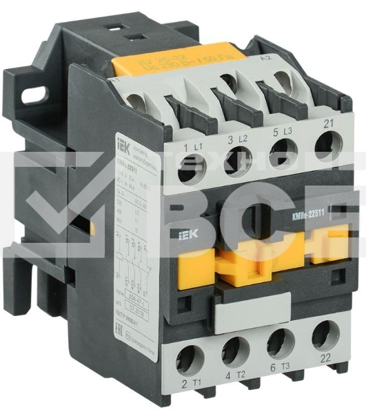 Контактор КМИе-22510 25А 230В/АС3 1НО ИЭК KKME21-025-230-10