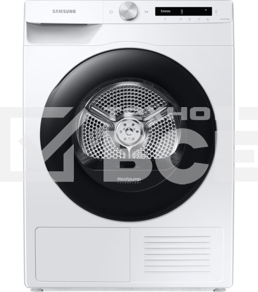 Сушильная машина Samsung DV90T5240AW/LP белый, 9 кг, сушка - тепловой насос, программ - 14, 60 x 85 x 65 см