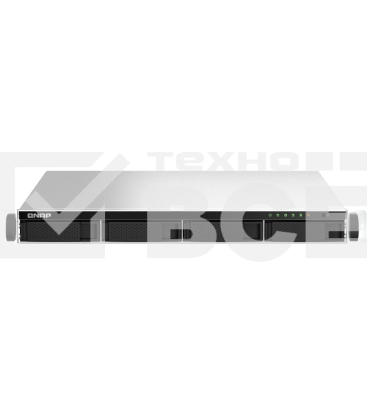 Сетевое хранилище SMB QNAP TS-464U-8G NAS 4 HDD trays, rackmount 1U, 1 PSU. 4-core Intel Celeron N5105/N5095 2.0-2.9 GHz, 8 GB RAM MAX, 2x2.5GbE, 2xUSB 3.2 Gen 2 (10Gbps), 2xUSB 2.0, 1xHDMI, PCIe Gen 3 x2 , W/o rail kit RAIL-B02