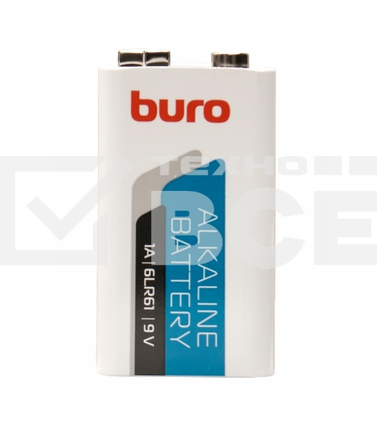 Батарея Buro Alkaline 6LR61 9V (1шт) блистер