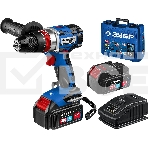 Дрель-шуруповерт Зубр DBS-201-42, 20В, 2 АКБ, Ударная, Кейс, фото 1