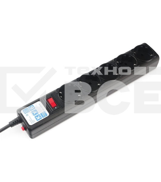 Сетевой фильтр Power Cube SPG5-В1 PC 0,5м, 5р, черный 10А, UPS(C14), SPG5-В1
