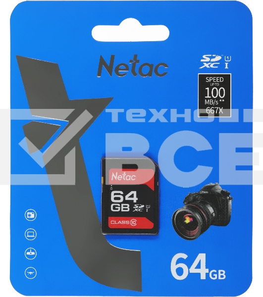 Флеш карта SDHC 64GB Netac Class 10 UHS-I U1 P600 [NT02P600STN-064G-R]