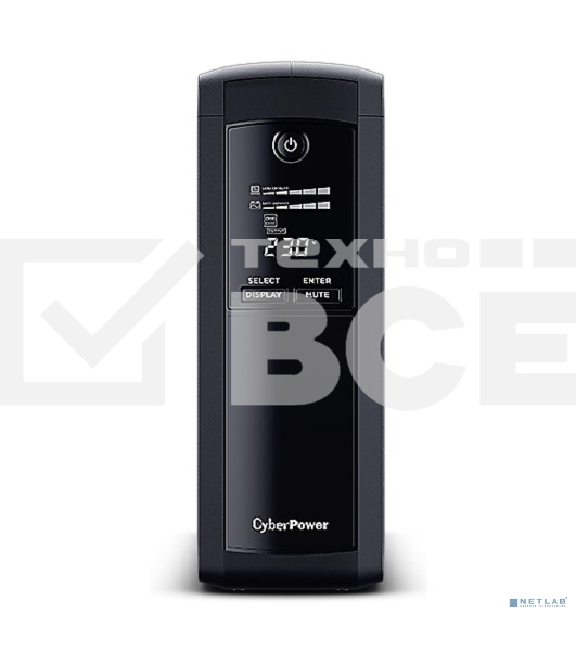 Источник бесперебойного питания UPS CyberPower VP1200ELCD Line-Interactive 1200VA/720W USB/RS-232/RJ11/45  (4 + 1 EURO)