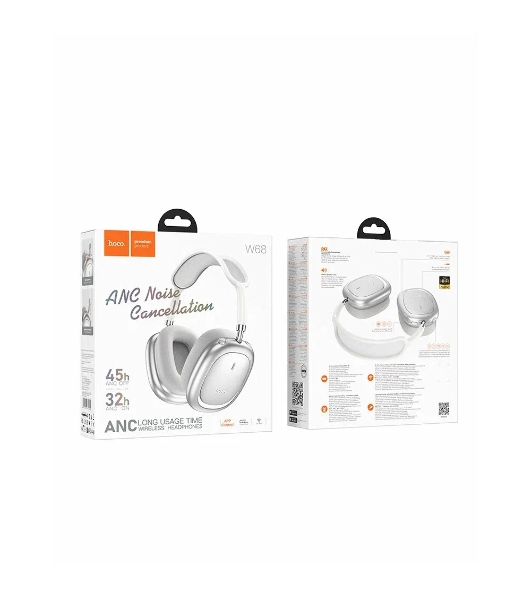 Полноразмерная гарнитура беспроводная Hoco W68 Calma, серебристый