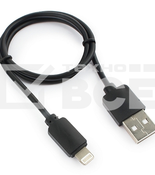Кабель USB Гарнизон GCC-USB2-AP2-0.5M AM/Lightning, для iPhone5/6/7, IPod, IPad, 0.5м, черный, пакет