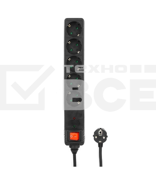 Сетевой фильтр Energenie Сетевой фильтр SPG5-C-5 1.5m 16А черный 