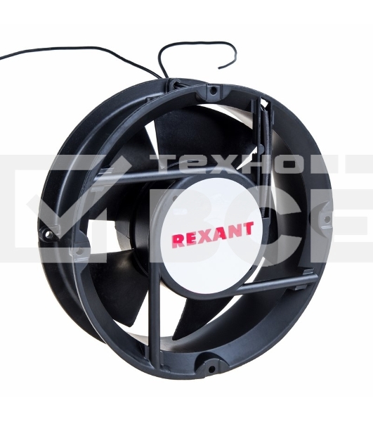 Вентилятор для корпуса Rexant RХ 172x163x51HBL 220VAC черный, 172 x 163 мм, 2500 об/мин, 53 дБ, 2 pin