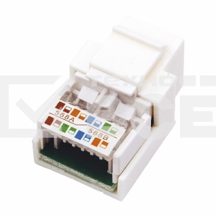 Модуль Rexant Keystone Jack RJ-45(8P8C), UTP неэкранированный, категория 5e, тип 180 градусов, белый