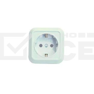 Розетка 1-м ОП 16А IP20 квадратная с заземл. бел. Makel 45108