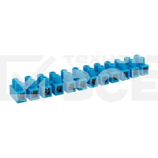 Клеммная винтовая колодка KВ-16 6-16, ток 30 A, полиэтилен синий Rexant (10 шт./уп.)