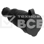 Розетка 1-м Омега РБп13-1-0м с защ. крышкой переносная с заземл. IP44 черн. каучук ИЭК PKR21-016-2-K02, фото7