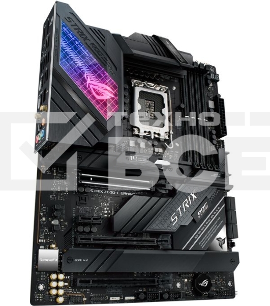 Материнская плата ASUS ROG STRIX Z690-E GAMING WIFI, LGA 1700, Intel Z690, 4xDDR5, 6xSATA, 3xM.2, 1xPCI-E 5.0 x16, 1xPCI-E 4.0 x4, 1xPCI-E 3.0 x4, 1xPCI-E x1, 1xHDMI, 1xDP, 1x 2.5Gb LAN, 4xUSB-A 2.0, 4xUSB-A 3.2 Gen 1, 2xUSB-A 3.2 Gen 2, 1xUSB-C 3.2 Gen 2, 1xUSB-C 3.2 Gen 2x2, 5x3.5 мм, 7.1, ATX