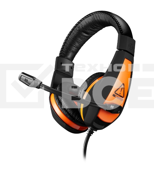 Гарнитура CANYON Gaming headset 3.5mm jack with adjustable microphone and volume control, with 2in1 3.5mm adapter, cable 2M, Black, 0.23kg