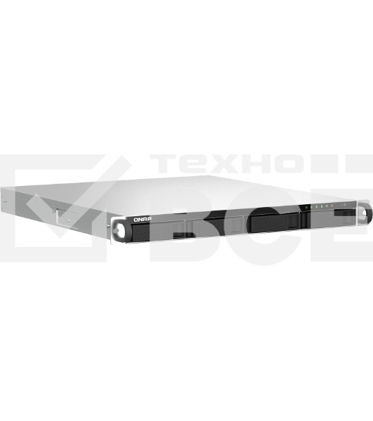 Сетевое хранилище SMB QNAP TS-464U-8G NAS 4 HDD trays, rackmount 1U, 1 PSU. 4-core Intel Celeron N5105/N5095 2.0-2.9 GHz, 8 GB RAM MAX, 2x2.5GbE, 2xUSB 3.2 Gen 2 (10Gbps), 2xUSB 2.0, 1xHDMI, PCIe Gen 3 x2 , W/o rail kit RAIL-B02
