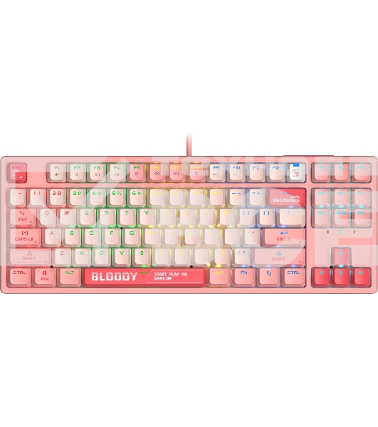 Клавиатура A4Tech Bloody S87 Energy (S87 USB ENERGY PINK) проводная USB розовый