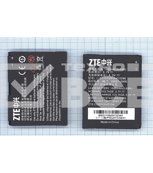 Аккумуляторная батарея Li3715T42P3h415266 для ZTE Z990 3.7V 5.55Wh