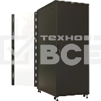 Шкаф серверный Hyperline (TTBR-4281-AS-RAL9004) напольный 42U 800x1000мм пер.дв.стекл задн.дв.спл.стал.лист 4 бок.пан. 1000кг черный 910мм 140.8кг 2055мм IP20 сталь, фото 1