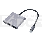 Док-станция Type-C Gembird UHB-D2, 3в1: USB3.1, Type-C PD100W, HDMI,  кабель 15см, алюминий, фото2