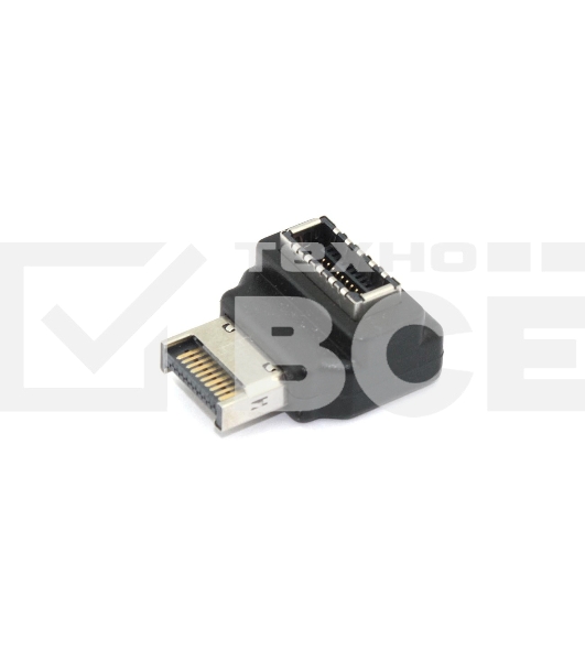 Переходник USB Type E мама-папа угловой