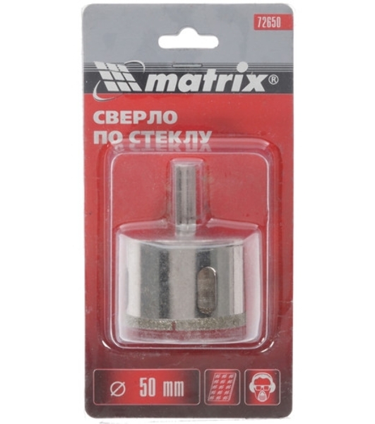 Сверло алмазное Matrix по керамограниту, 50x67 мм, 3-гранный хвостовик